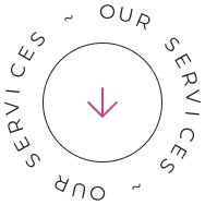 A pink arrow pointing downward
